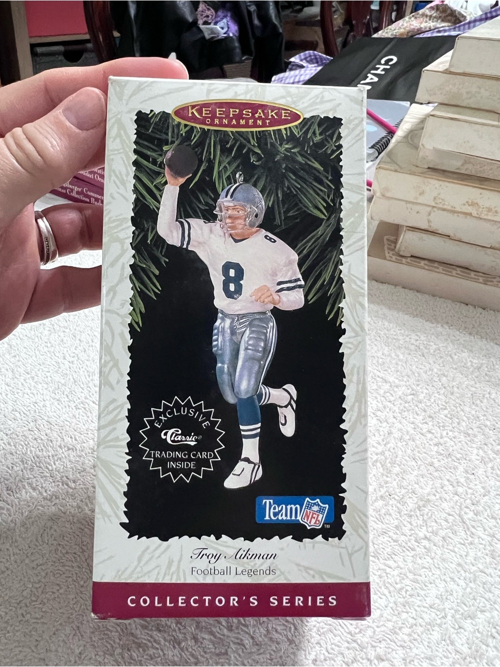 1996 Hallmark Troy Aikman Football Legends #2 Dallas Cowboys Ornament QXI5021